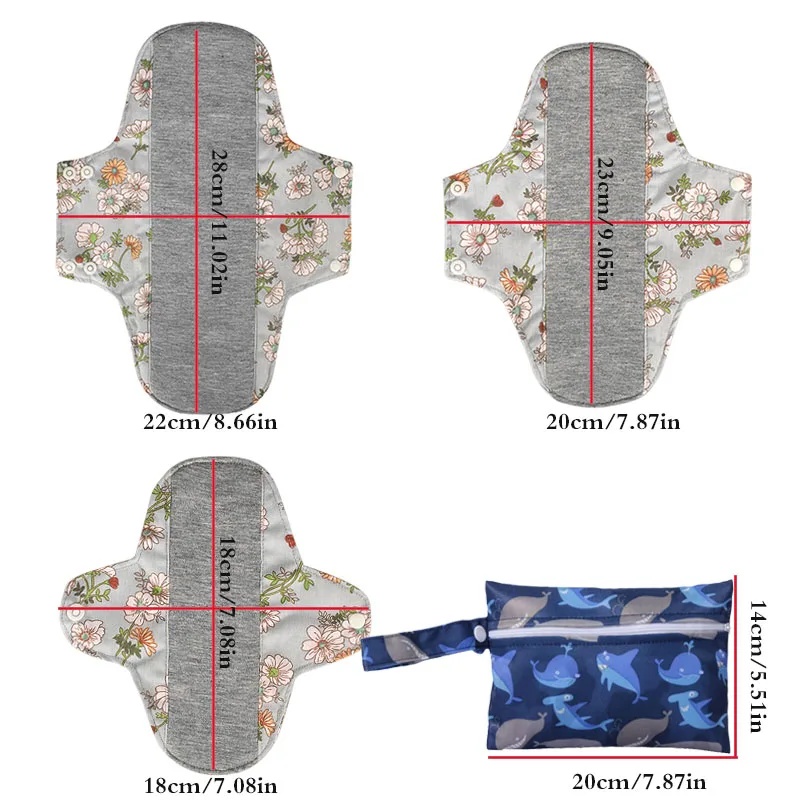 فوط الحيض للنساء قابلة لإعادة الاستخدام ، فوط صحية ، فوط بطانة غرافين ، فوط صحية ، فوط صحية ، فوط صحية ، كيس رطب صغير ، 3 * ، 1 *