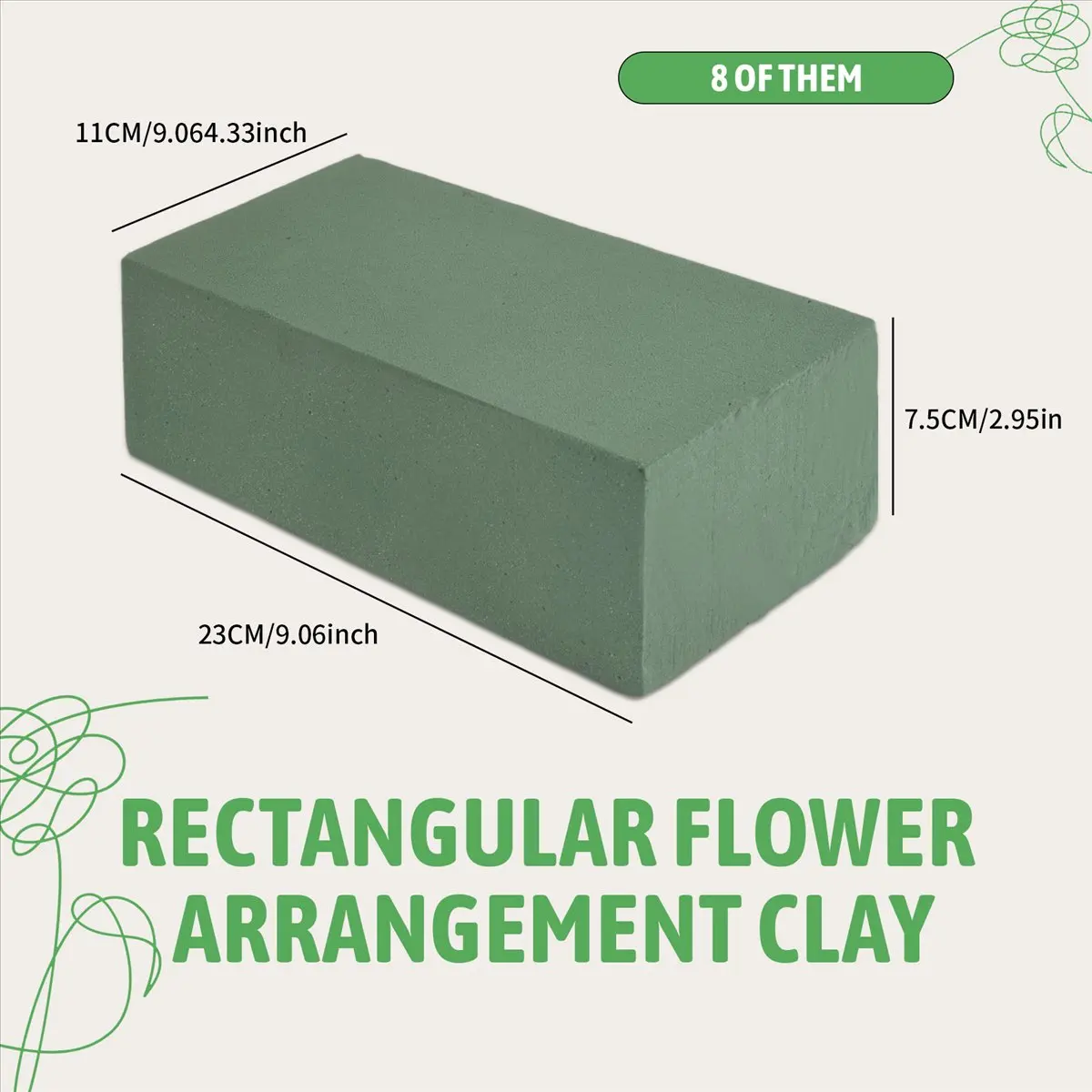 【ABFS】8 Pack Floral Foam for and Artificial Flowers,Dry and Wet Floral Foam Blocks for Wedding,Birthday,Home Decoration