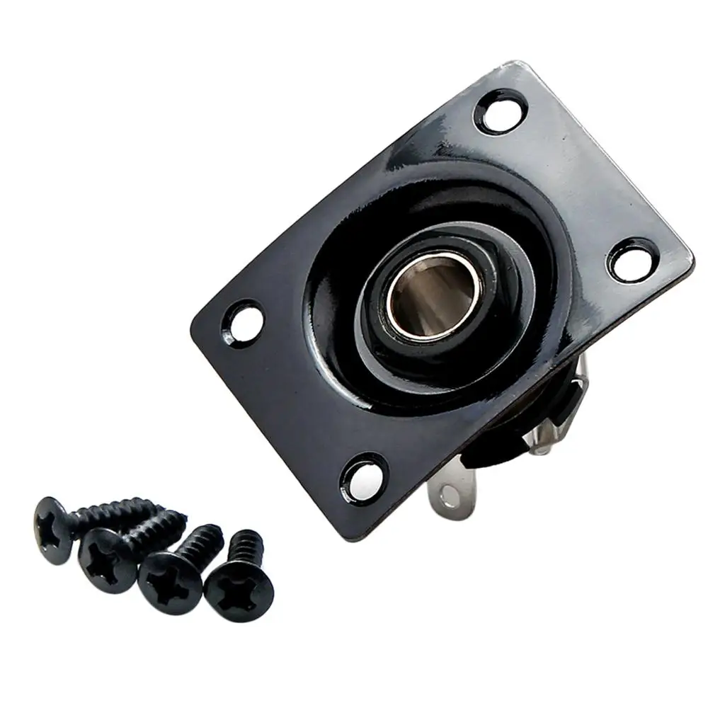 Guitar Output Jack Plate Socket Standard Chrome Replacement Parts for Music School and Personal Practice