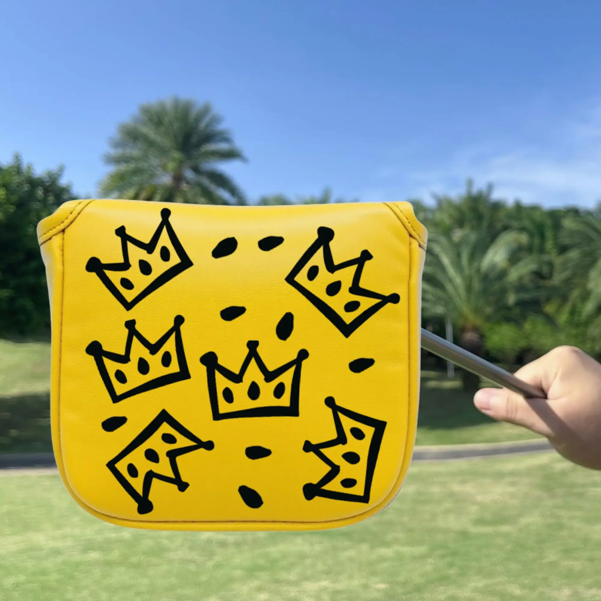 مضحك جولف مطرقة مضرب مع تصميم التاج ، غطاء مضرب الغولف غطاء ، مضحك إكسسوارات الغولف للرجال لاعبي الغولف أبي هدية الكريسماس