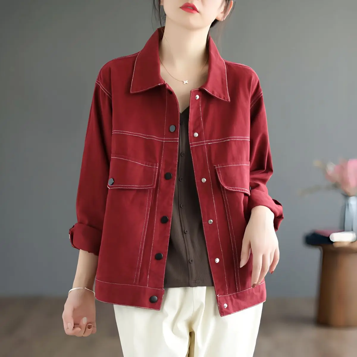 Fashion Lapel Button Spliced Pockets Casual Shirts Women\'s Clothing 2023 Autumn Winter Loose All-match Tops Commuter Blouses