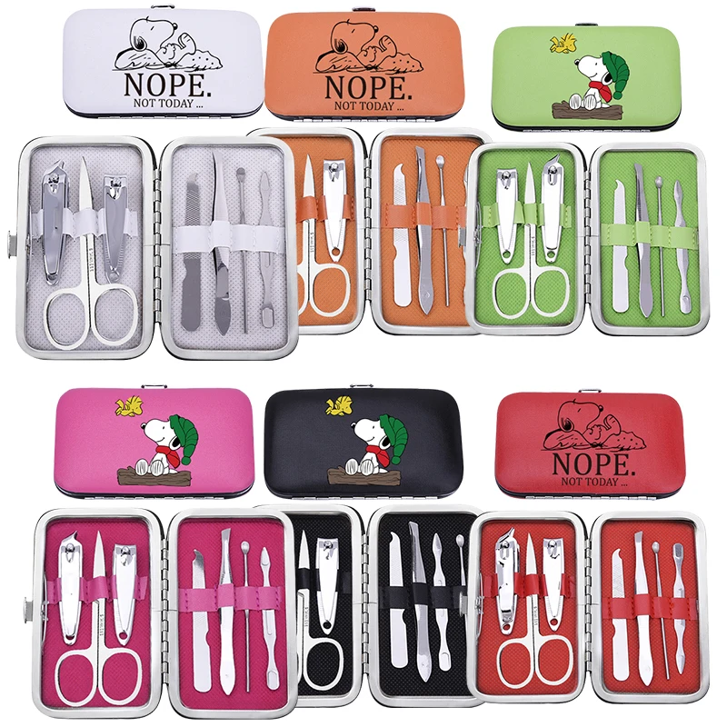 

Набор машинок для стрижки ногтей из нержавеющей стали цвета Snoopy Boy, детский персонаж аниме, 7 предметов, ложка для ушей, набор машинок для стрижки ногтей, подарок на день рождения