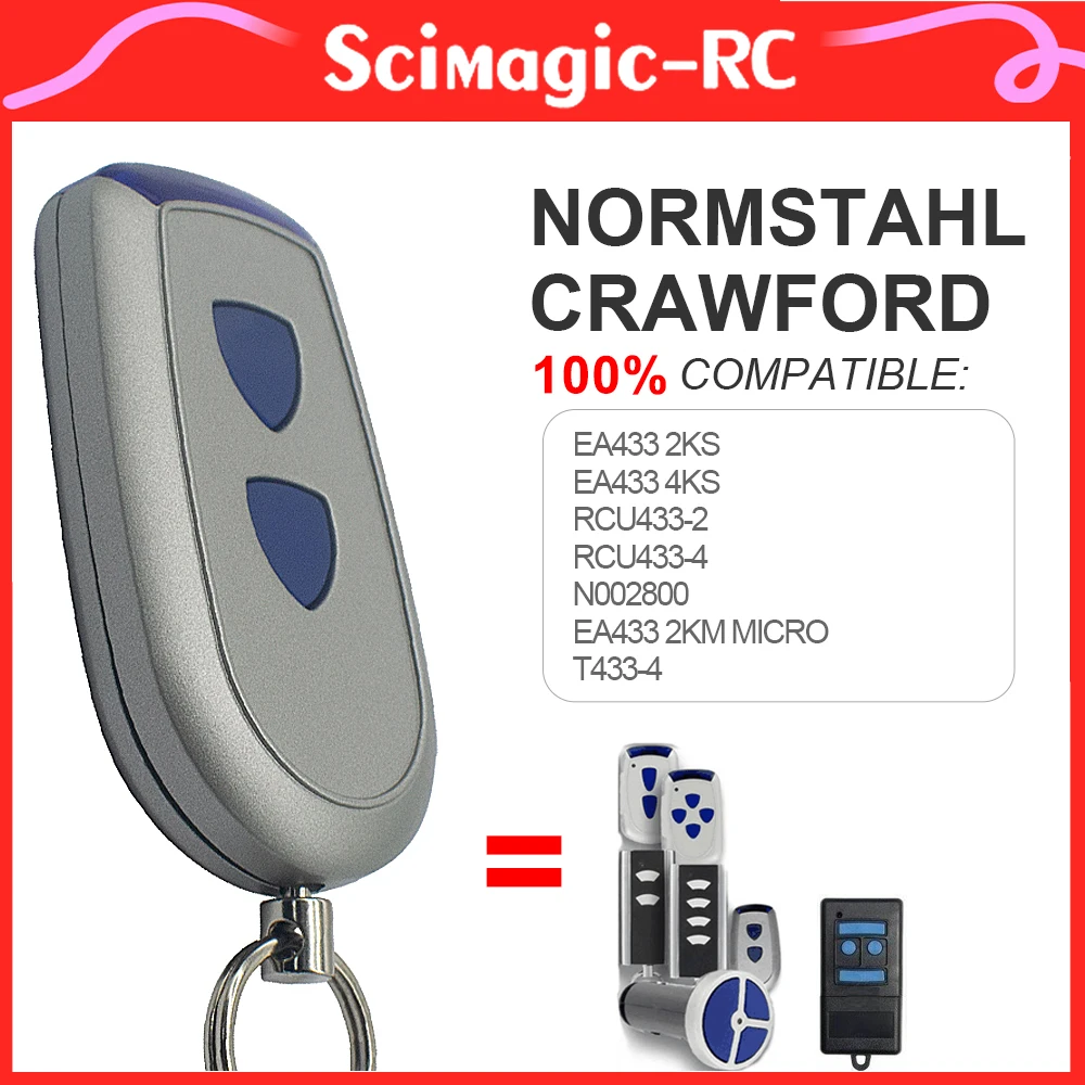 

For Normstahl Crawford RCU 433 2K /2K,RCU433-2 /-4,EA 433 2KS /4KS,EA433 2KM,N002800 433MHz Rolling Code Garage Remote Control