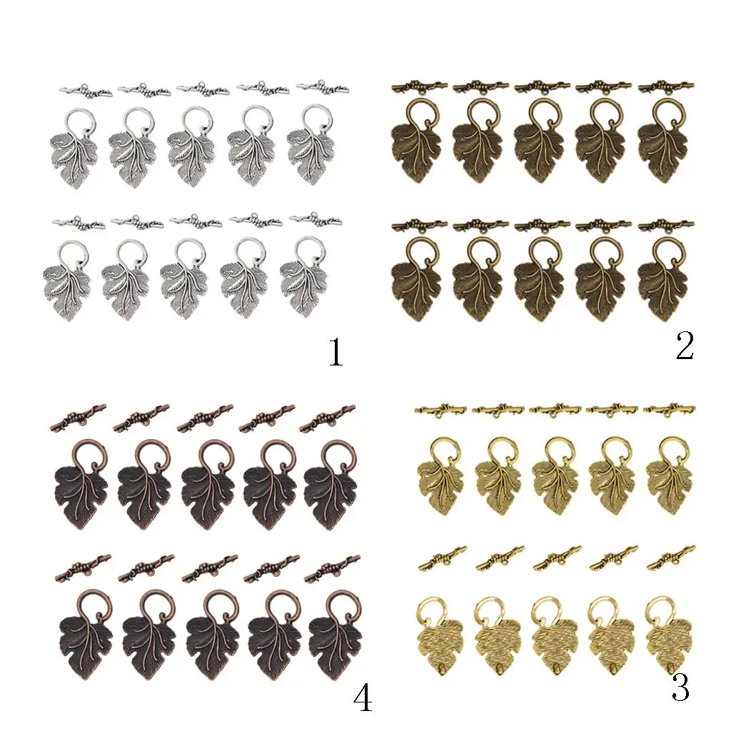 Toggle Clasps Connector Leaf Shape Jewelry Clasps Craft Components for DIY Bracelets and Necklace Projects