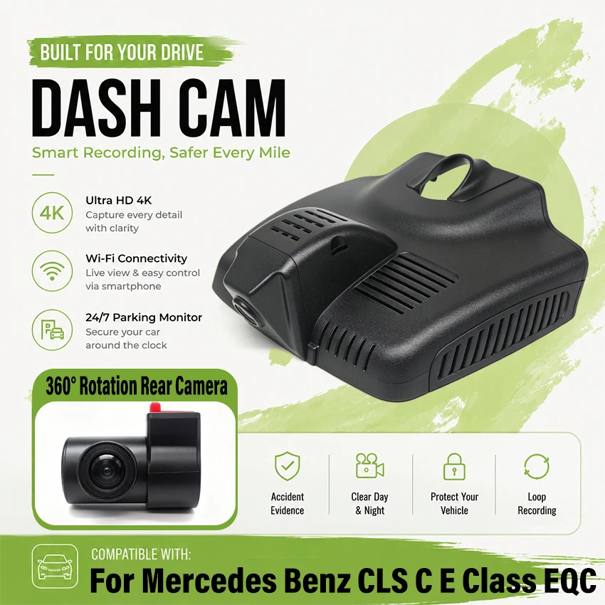 Plug And Play Easy Installation Wifi Car DVR Dash Cam For Mercedes Benz EQC EQC350 EQC400 C Class W205 CLS350 E350 E220 E200 W21