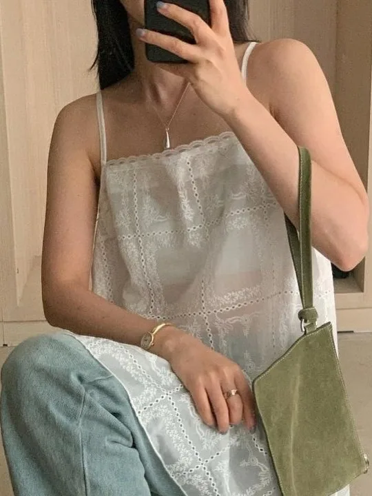 Vestido Sem Alças Chic de Verão para Mulheres, Moda Versátil com Design de Bordado em Camadas, Saia Sensacional para o Dia a ...