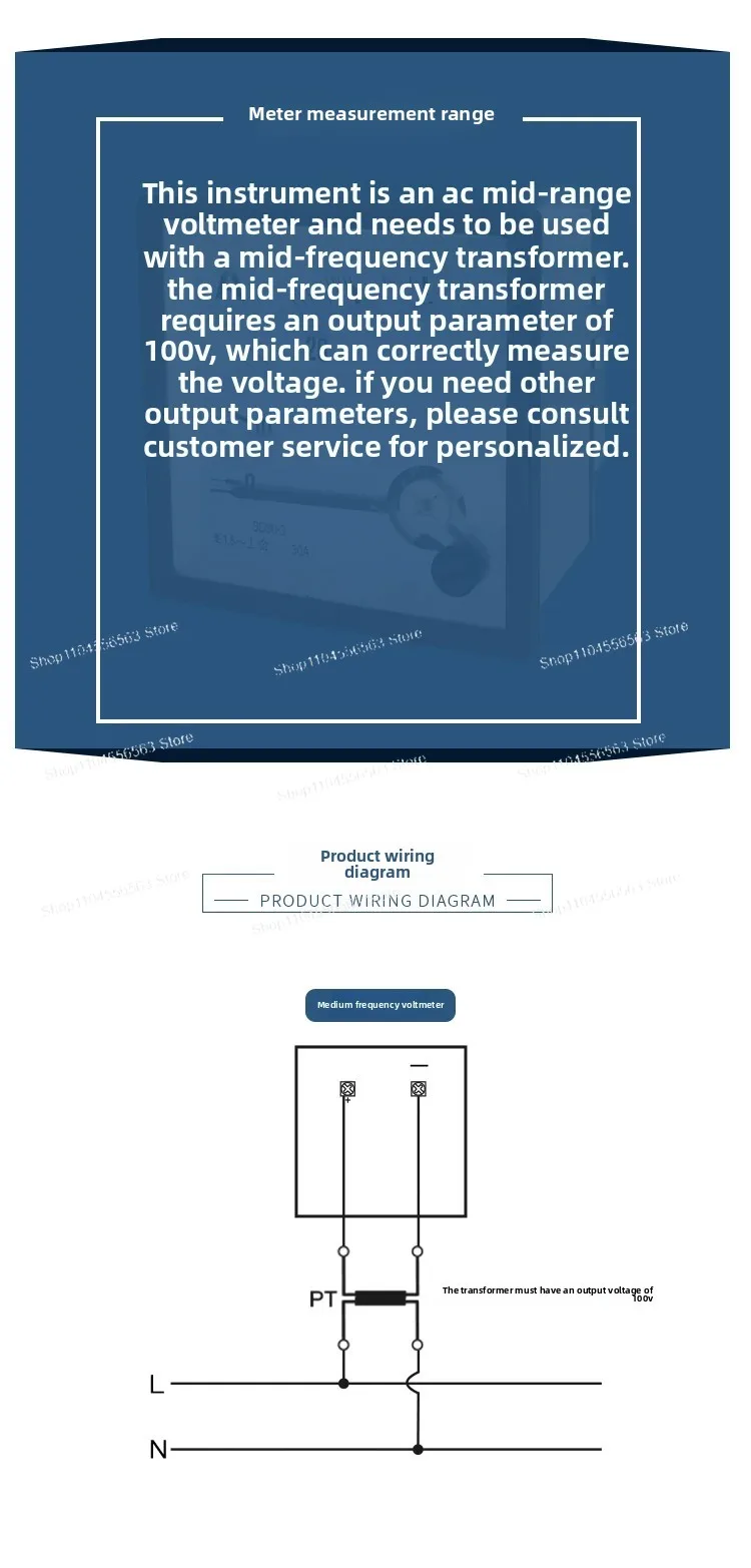 42l6 Medium Frequency Voltmeter AC 1000/1400/1500/2000/3000V/4000V/100V HZ1kc