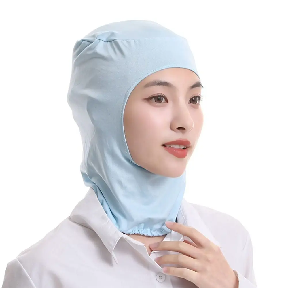 New Elastic Dust Proof Cap Breathable Solid Color Work Cap Neck Protector Work Hat Women Men