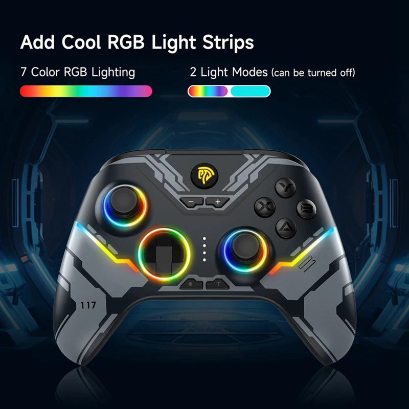Gamepad wireless X15, controller PC per PC Windows, telefono Android/IOS, interruttore, luce RGB, gamepad joystick Hall durevole