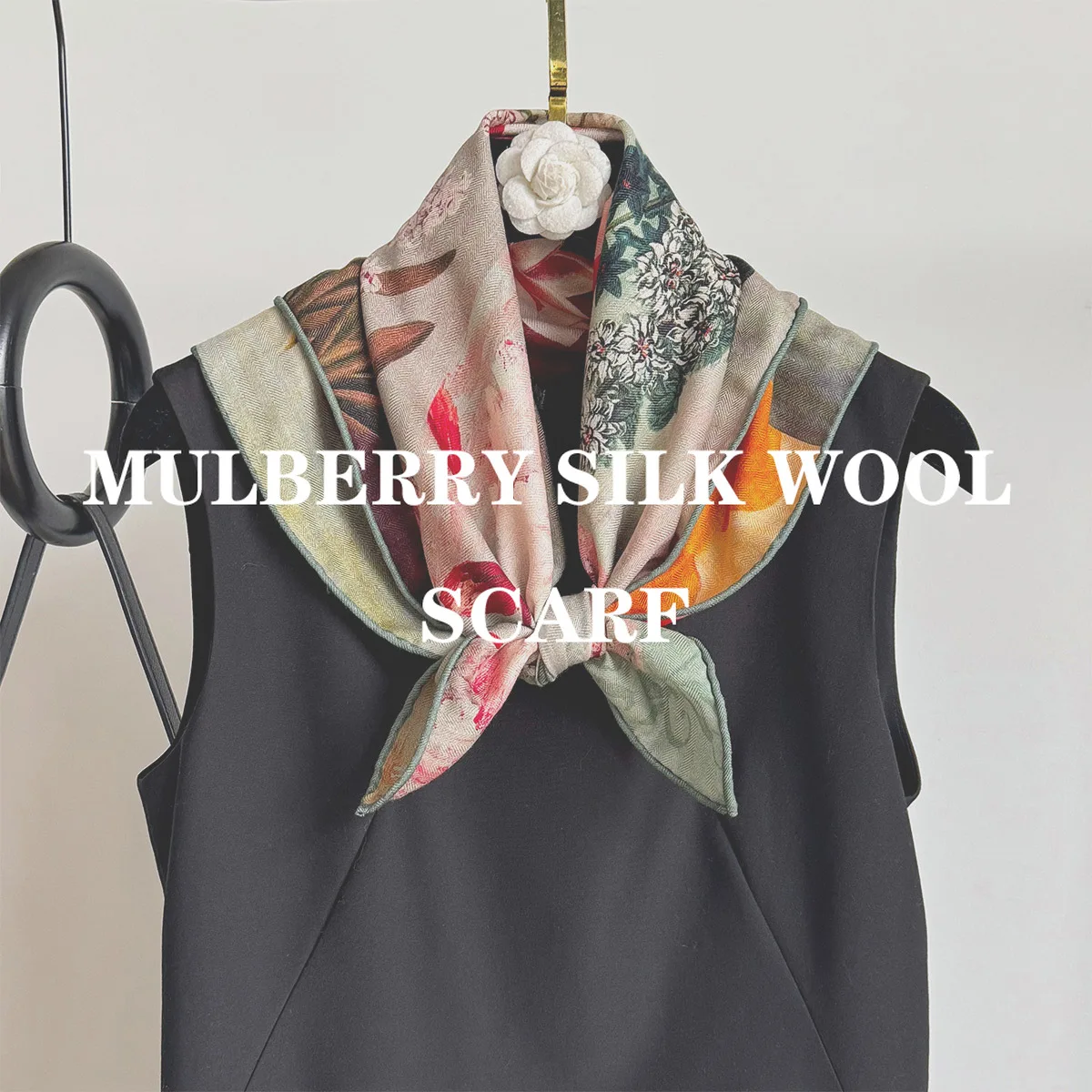 

Новый квадратный шарф из натуральной шелковой шерсти, повязка для волос высокого качества, роскошный женский платок, бандана, шейный платок, шаль, хиджаб