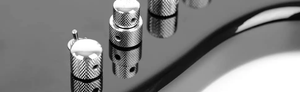 Guyker Gitarrenknöpfe mit 6 mm Durchmesser. Shaft Pots – Potentiometerknopf im Bullet Case-Stil, Ton- und Lautstärkeregler für E-Gitarre oder B – Detail 2