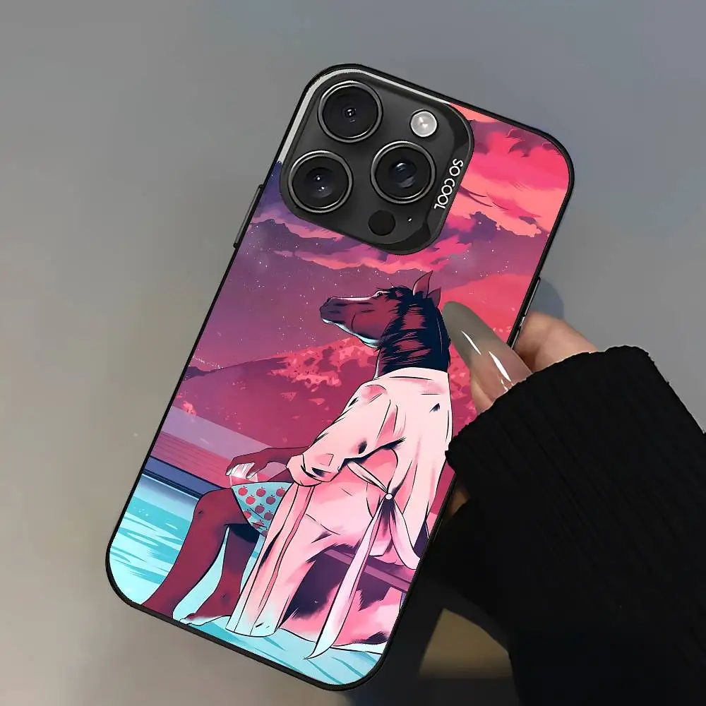 حافظة هاتف كارتون B-BoJack H-Horseman أنيقة فضية مضادة للصدمات لهاتف آيفون 17,16,15,14,13,12,11 Pro Max,X,XS,XR,7,8 Plus #6