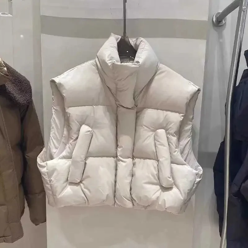 Stand Collar Waistcoat Cotton Padded Cotton Vest for Women Coats Winter Clothing New Outerwear Working Cheap Autumn