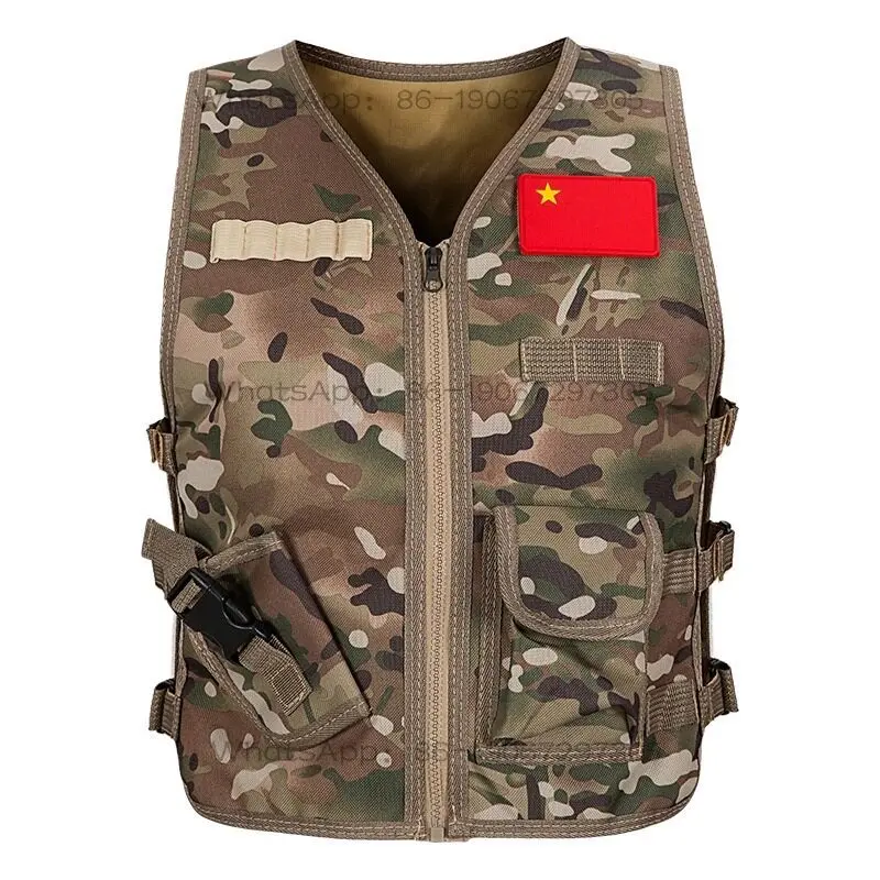 military-fans-outdoor-multi-functional-vest-parent-child-summer-camp-camouflage-performance-clothes-vest-children