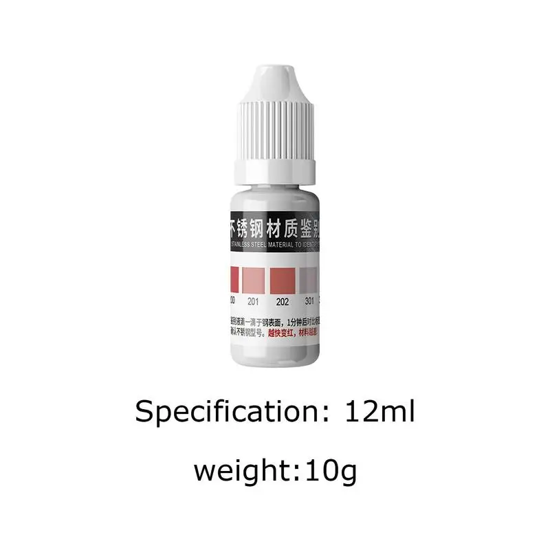Test Acid For Stainless Steel 316 Stainless Steel Detection Agent 12ml Rapid Testing Reagent Portable Kitchen Gadget For Testing