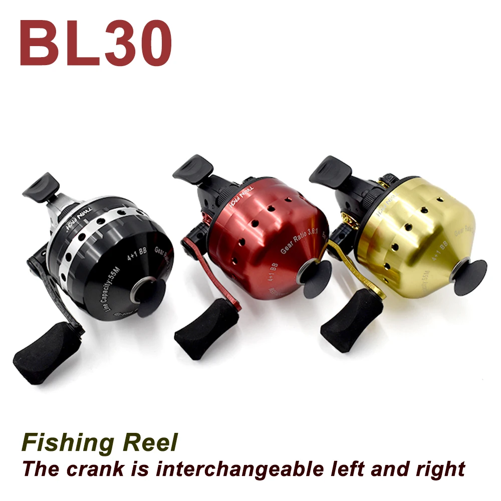 BL30 Fishing Reel Closed Metal Shooting Reel 3:6:1 Slingshot Fishing Reel Three Colors Optional Outdoor Fishing Toy Equipment