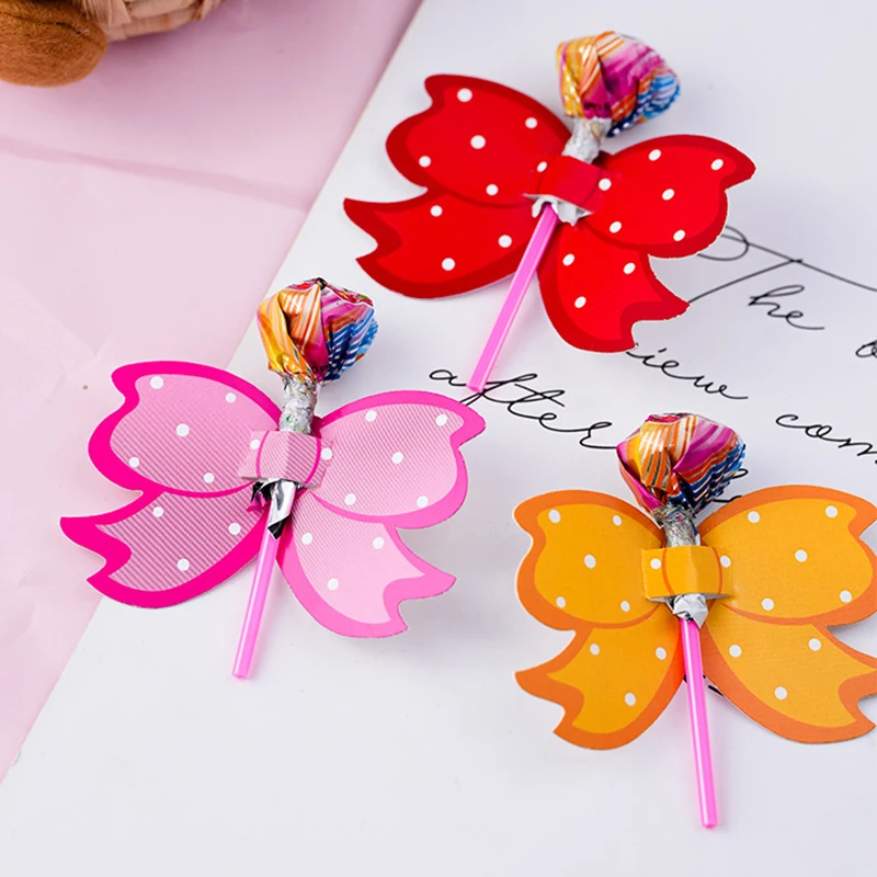 50 pezzi di cartone Bowkont lecca-lecca carte contenitori per imballaggio di caramelle per bambini punti colorati decorazione festa di compleanno accessori per caramelle