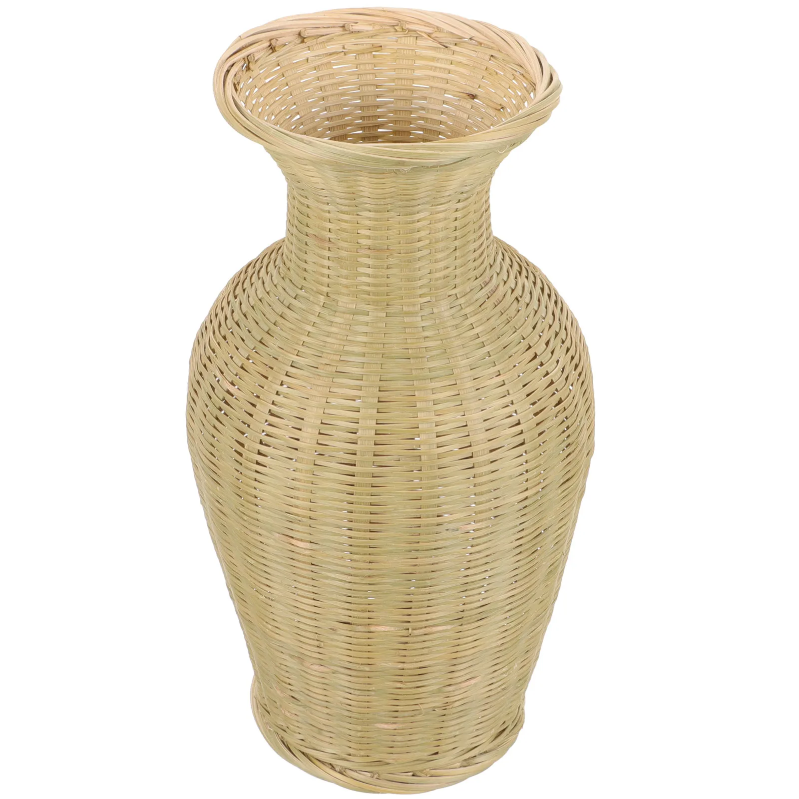 

Handwoven Bamboo Vase Desktop Rustic Decorative Flower Arrangement Basket Flower Holder Minimalist Home Decor Rustic Vase