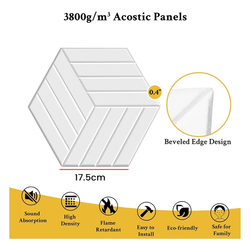 12 Pack Self Adhesive Acoustic Panels Soundproof Wall Panels,Sound Proof Foam Panels For Noise Absorbing White Durable