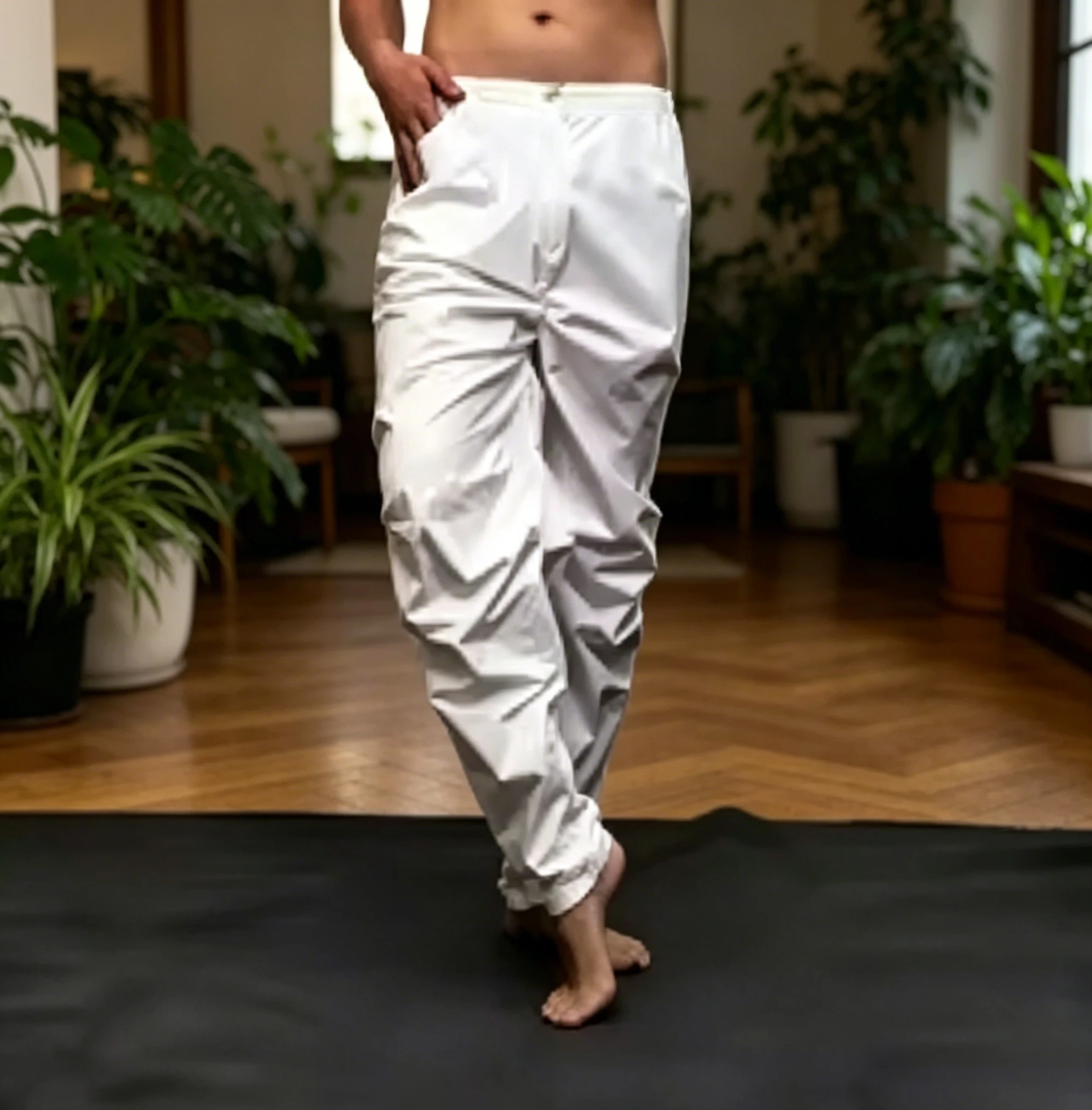 Men Glossy Stretch Wet Look Faux Leather Straight Pants Man Chic PU Leather Casual Suit Trousers Support Custom