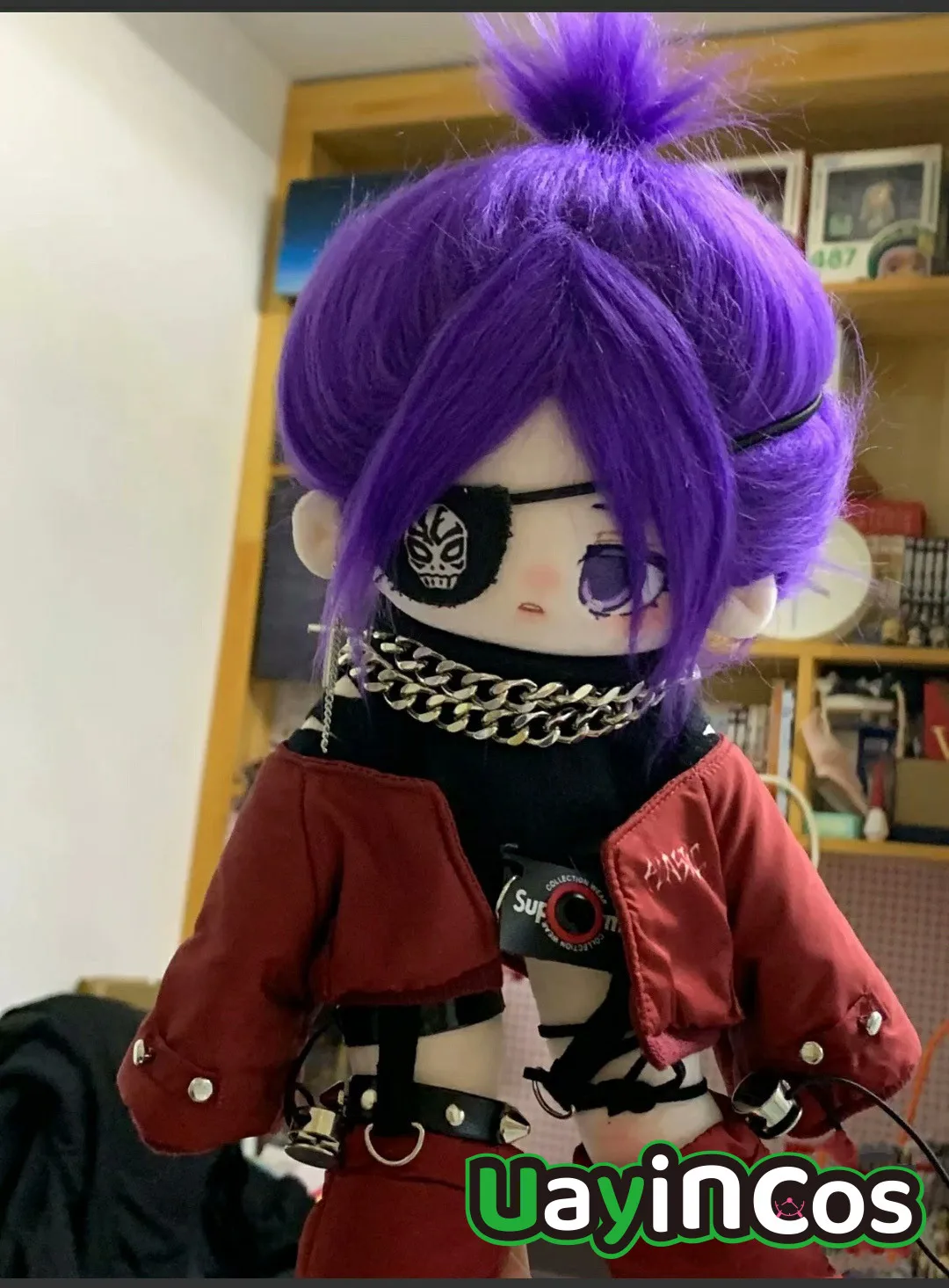 Anime mumu jiang  Monster Princess Girl Purple Wig Hair Stuffed 30cm Long legs Plushies Plush Cotton Doll Body Toy For Kids Gif