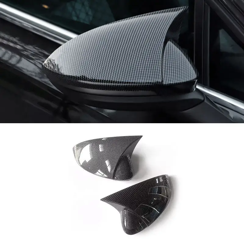 

For VW Golf 8 MK8 GTE GTD GTI R-Line 2020-2022 Car ABS Carbon Fiber Texture Side Mirror Cover Caps Rearview Mirror Cover Trim