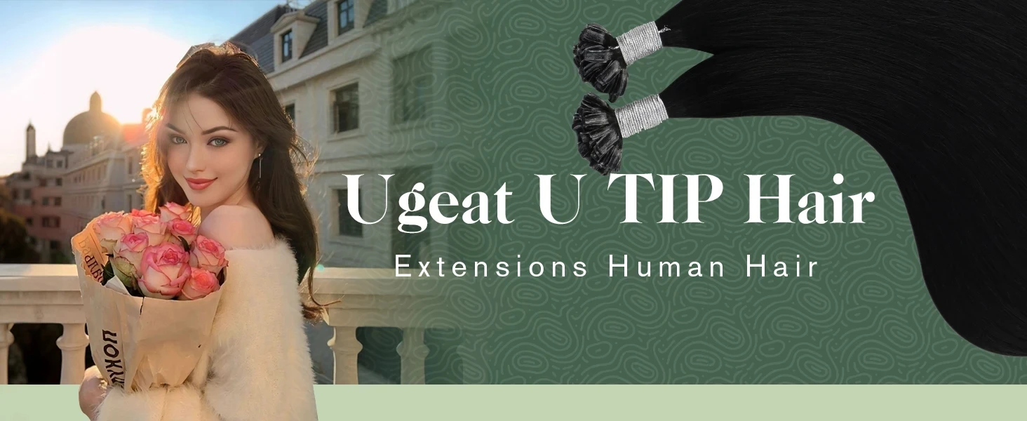 Ugeat Utip Haarverlängerungen Echthaar Blond Pre Bonded Keratin Haarverlängerungen PreBonded Fusion K Tip Echthaar Hohe Qualität – Detail 1