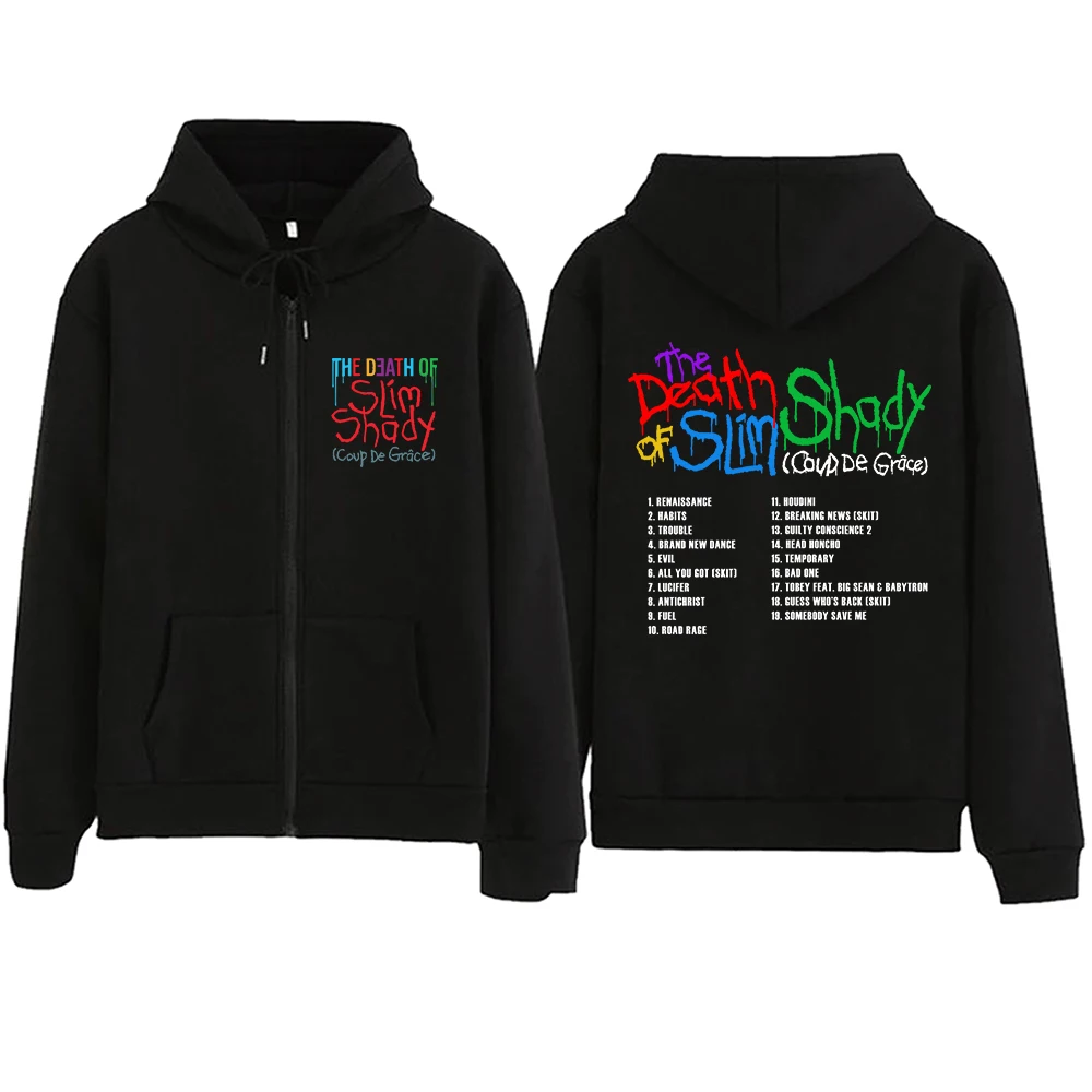 

Eminem The Death Of Slim Shady Zipper Hoodie Harajuku Pullover Tops Sweatshirt Streetwear