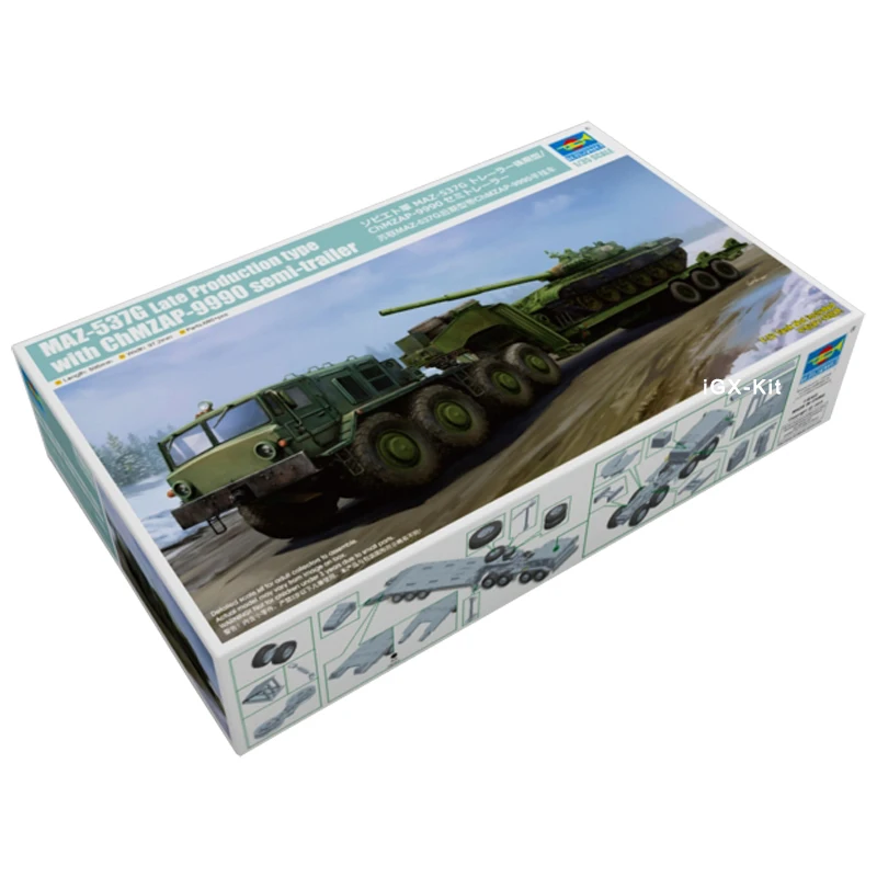 

Trumpeter 01065 1/35 Soviet MAZ537 MAZ-537G W/ ChMZAP-9990 Semi Trailer Military Gift Toy Plastic Assembly Building Model Kit