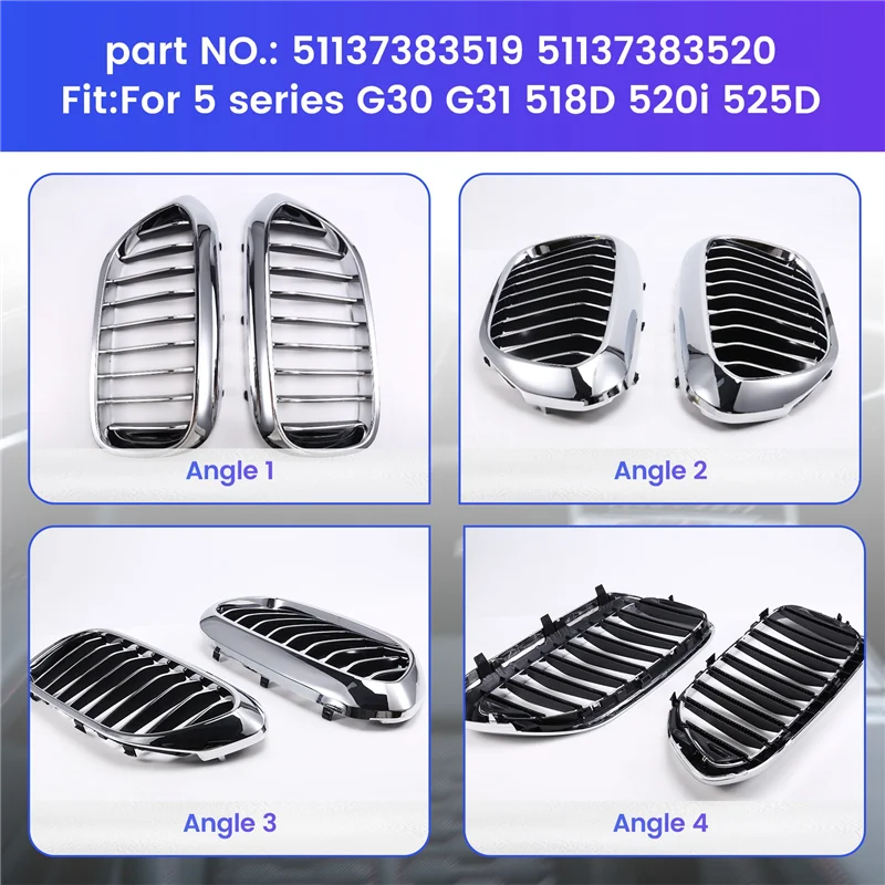 

51137383519 51137383520 Front Bumper Grille Kidney Grill For BMW 5 Series G30 G31 518D 520I 525D