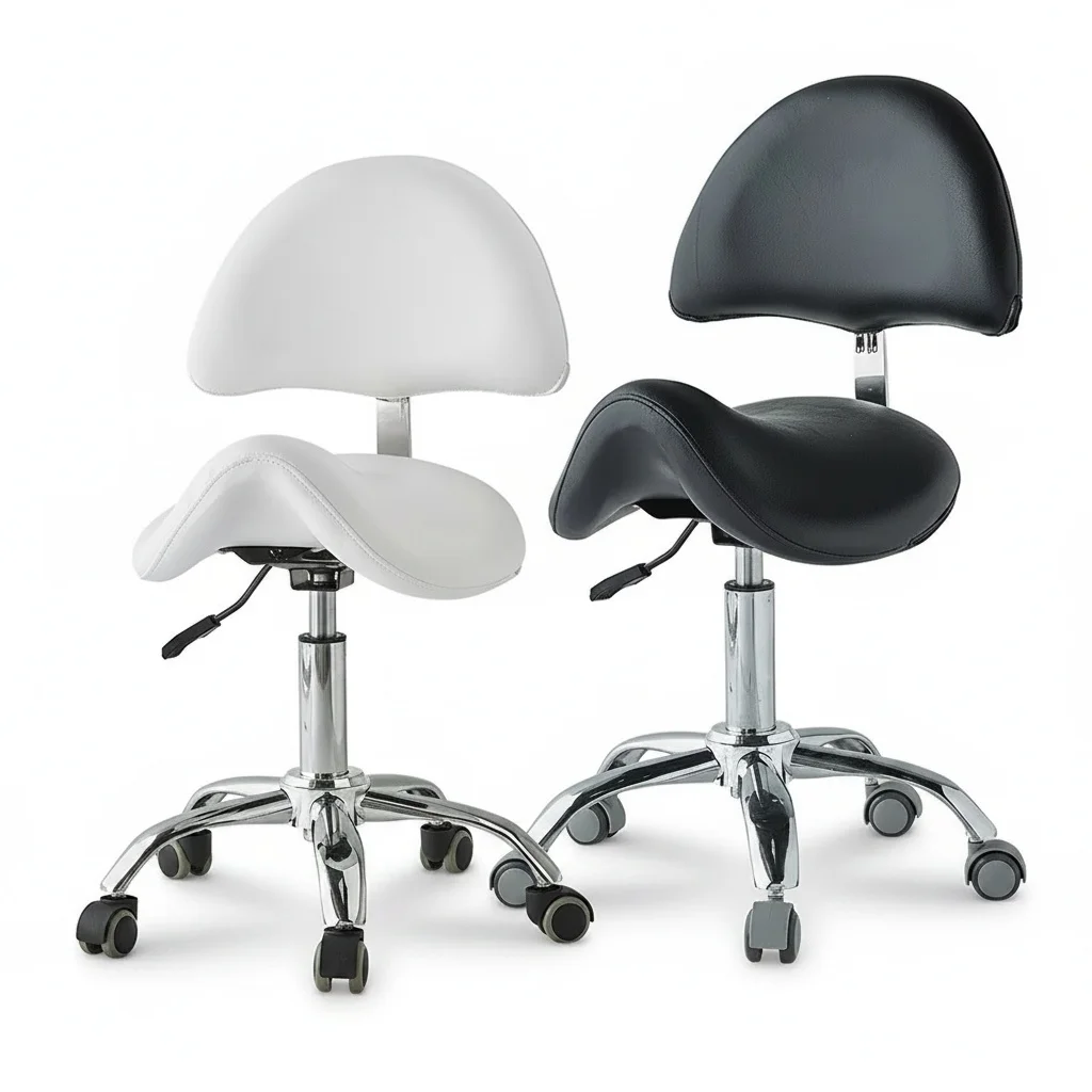 

Medical Saddle Stool, 500 lbs Capacity Dental Assistant Chair, Rolling PU Leather Hydraulic Clinic Stool, Salon Tattoo