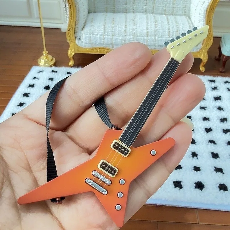 Dollhouse Electric , Miniature Model, Doll Decoration, Strap-On Guitar, Simulated Bass