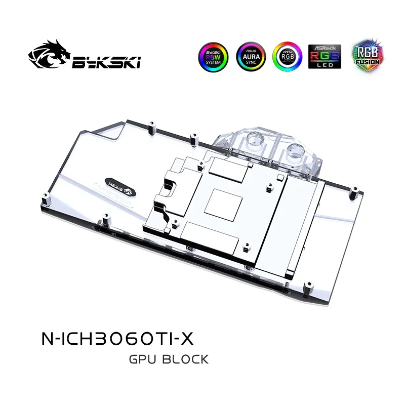 Bykski Water Block for Inno3D RTX3060TI ICHILL IceDragon Super Edition GPU Card /Copper Cooling Radiator RGB SYNC /N-ICH3060TI-X