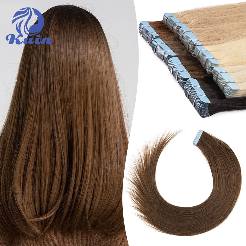 Straight Tape In Hair Extensions Human Hair Double Sided Adhesive 2.5g/pc 20pcs/pack Tape In Hair Natural Seamless Skin Weft