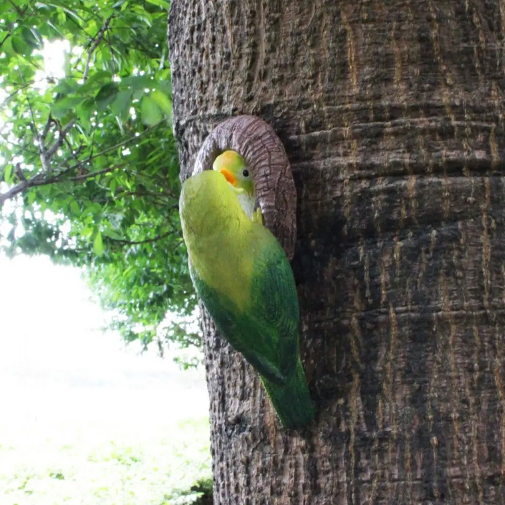 ตลกทนต่อสภาพอากาศจําลองจี้นกเรซิ่นหัตถกรรมกันน้ําสัตว์แขวนเครื่องประดับการ์ตูนนกฮูกรูปปั้นกลางแจ้ง