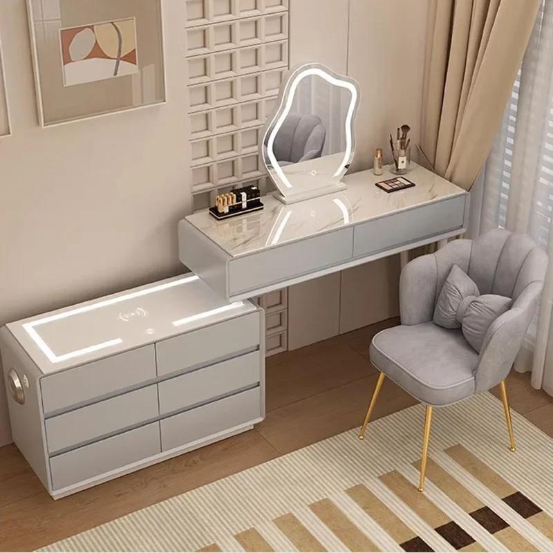 

Nordic Makeup Dressing Table Bedroom Jewelry Modern White Dressing Table Mirror Stool Coiffeuse Enfant Fille Dresser Furniture