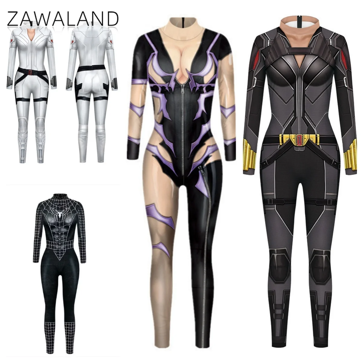 

Spider Movie Cosplay Costume Black 3D Printing Long Sleeve Bodysuit Mother Daughter Matching Jumpsuit Carnival Party Zentai Suit