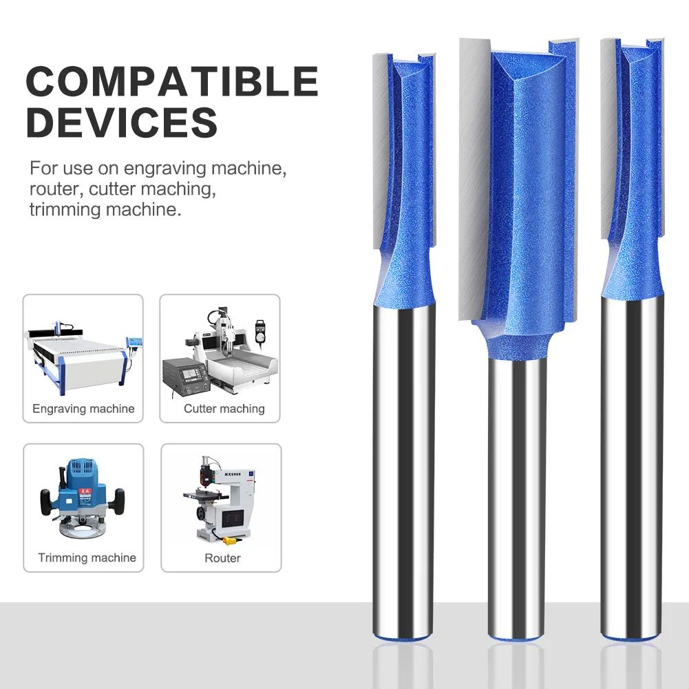 1-4Pcs 1/4 inch Shank Professional Woodworking Milling Cutter,Bearing Straight Router Bit,90 Degree V Slotting, Round Bottom