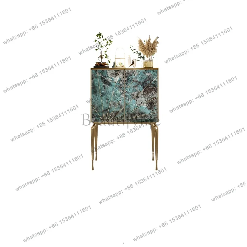 

Italian light luxury wine cabinet floor-to-ceiling vertical luxury stone rock slab high-end bucket cabinet storage integration