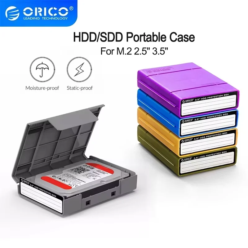 ORICO M.2 3.5' Portable Hard Disk Protection Case Hard Drive External Storage Case with Waterproof and Shockproof Hard Drive Box