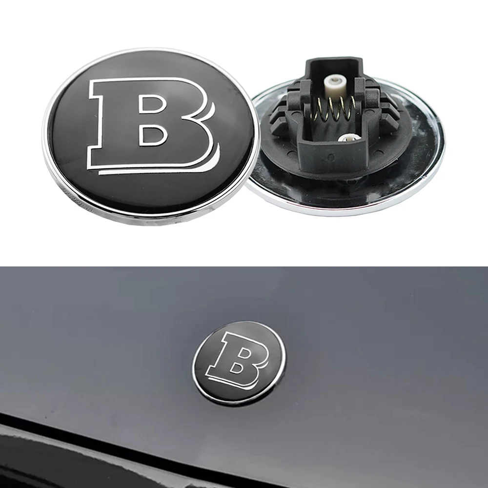 57mm Car Front Hood Emblem Auto Bonnet Black B Badge For Mercedes Benz C E Class W204 C204 S204 W212 W213 S205