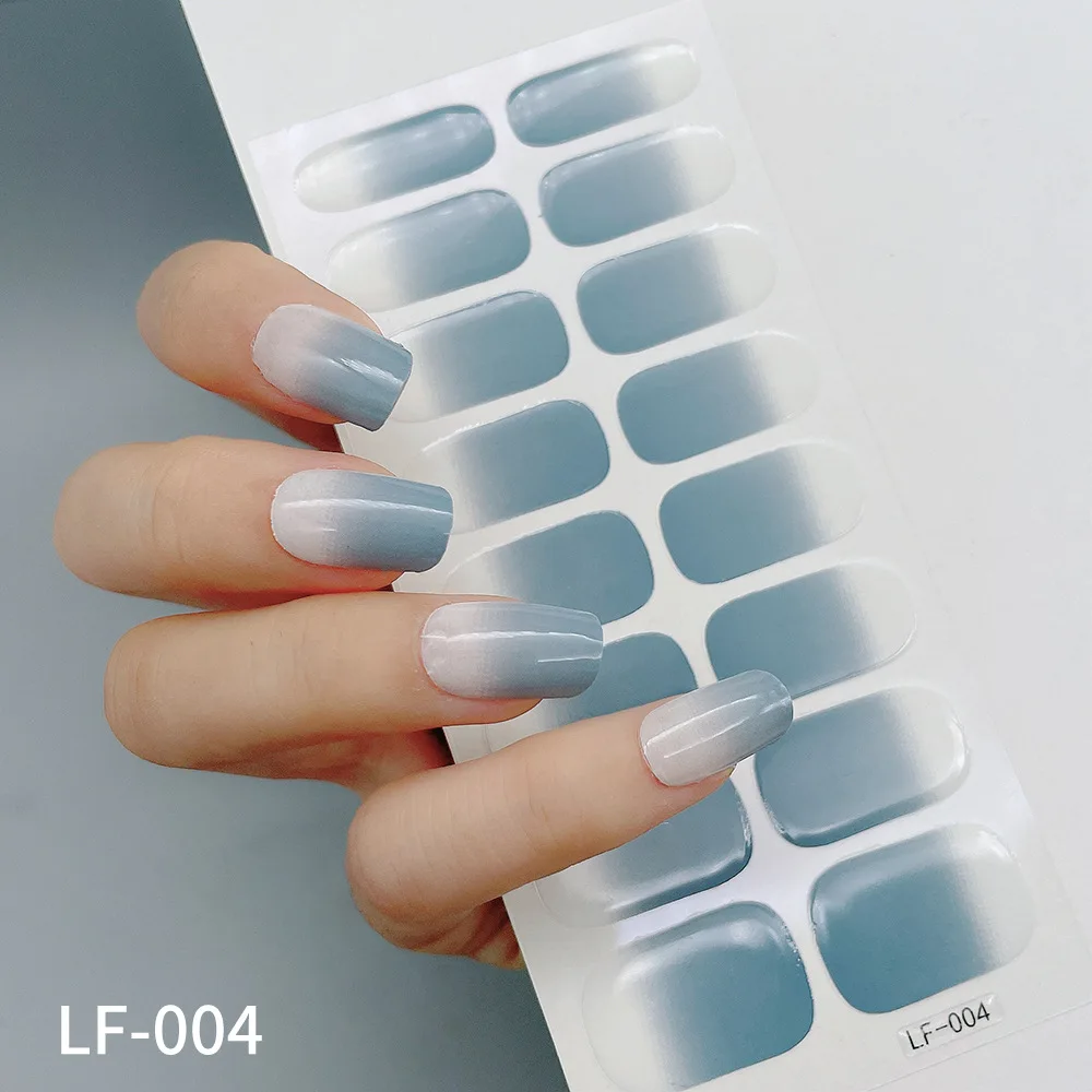 16Tips DIY Baking-Free Nail Stickers Spring Summer Flowers Adhesive Nail Strips Patch Slider Full Cover Nail Decoration Decal