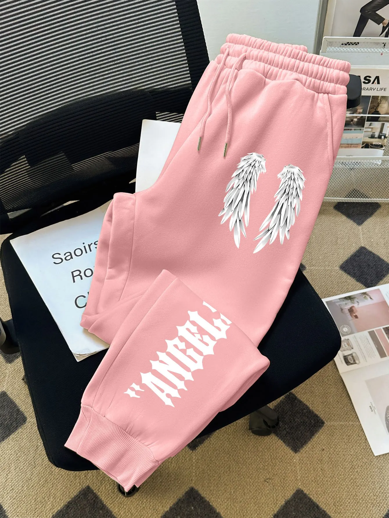 

Мужские повседневные спортивные штаны с принтом греческого ключа и ангела, свободные спортивные спортивные штаны, удобные брюки в уличном стиле S-3XL