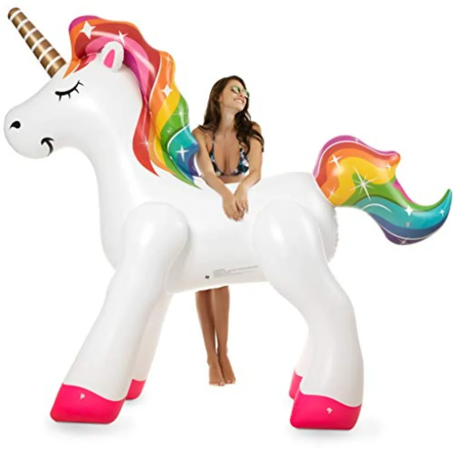 Large Inflatable Rainbow Unicorn Sprinkler, Water Sprinklers Toys for Summer Party Fun