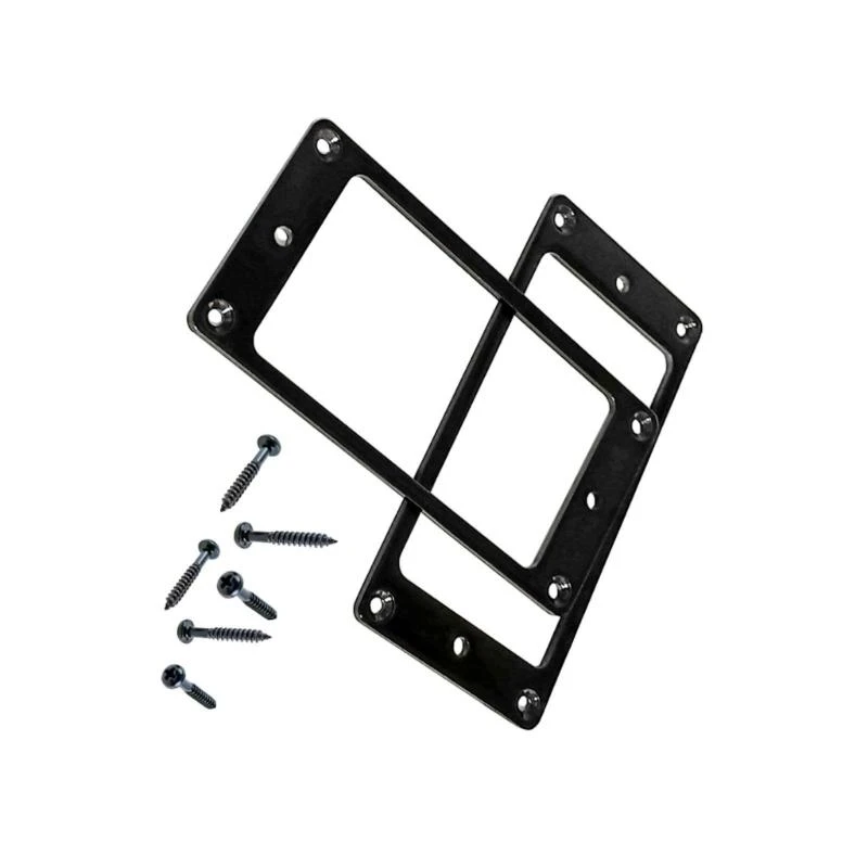 2 Pack Professional Guitarists Accessory Metal Humbucker Pickup Mounting Rings with Fittings Humbucker Frame for Guitar