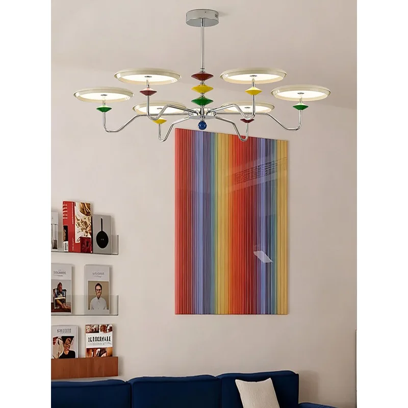 living room pendant light, creative art ambient flying saucer light, ambient dopamine children's room light, bedroom light