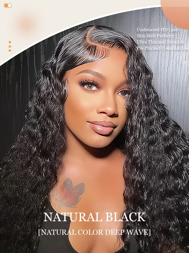 موجة عميقة 13x6 الدانتيل الباروكة الأمامية 36 بوصة 220% الكثافة الطبيعية الأسود HD شفافة الدانتيل الجبهة البرازيلي خصلات الشعر المستعار الإنسان للنساء