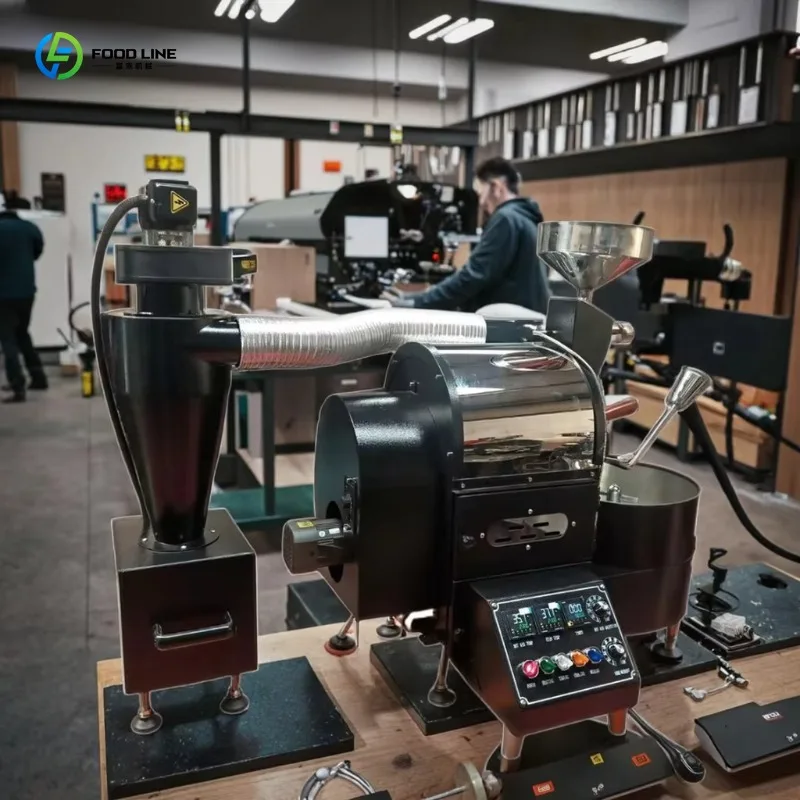 Customized 2.5kg 6kg 12kg Coffee Roaster Connected To Commercial Coffee Powder Production Line