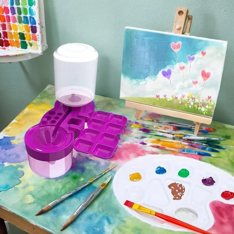 

M11kpaint Brush Washer Кисть для рисования и стиральная машина для краски Пресс и слив Автоматический очиститель кистей для наполнения водой