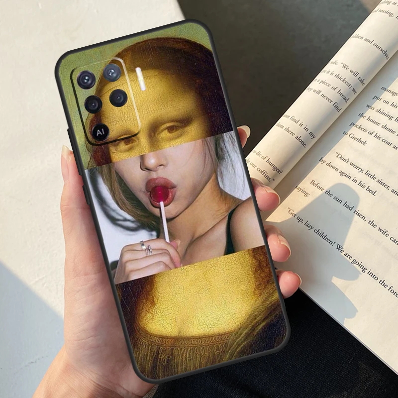 ليوناردو دافنشي الموناليزا الفن حالة ل ممن لهم A54 A74 A94 A17 A57 A77 A76 A16 A96 A18 A60 A80 A40 A38 A58 A78 A98 A15 A5 Pro